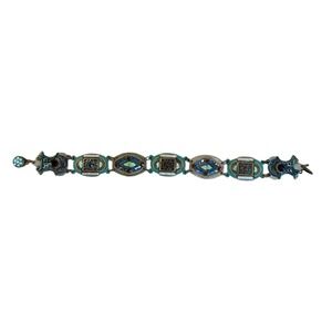 Vintage Michal Negrin Bracelet Victorian Whimsigoth Boho Mosaic Enamel Crystal